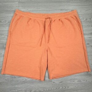Society‎ of One Mens Shorts 4XL Orange Textured Knit Drawstring Zipper Pockets